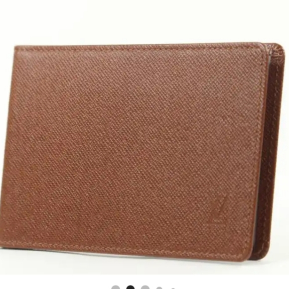 Louis Vuitton (Authentic) Brown Leather Card Holder ID Wallet Case - Picture 9 of 9